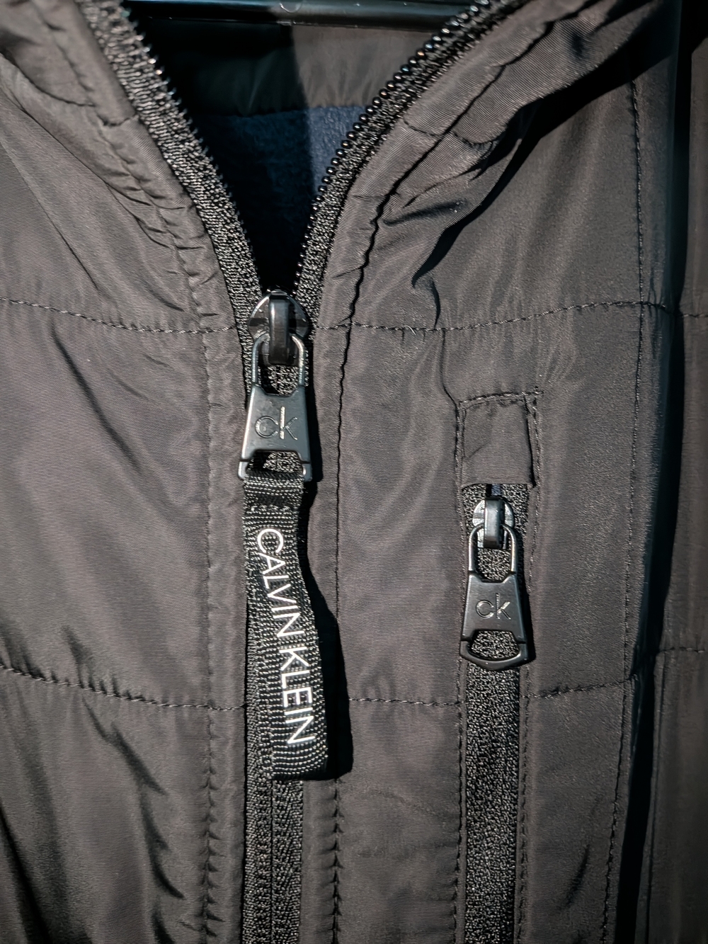 Calvin Klein Navy and Black Hybrid Performance Jacket - Picture 2 of 14